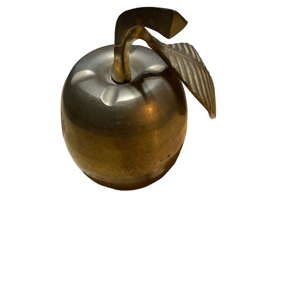 Apple brass bell patina school teacher gift - Picture 3 of 4